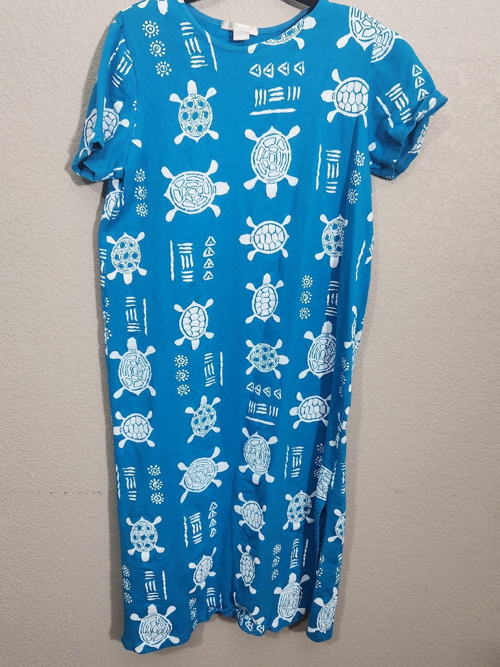 Blue Turtle Print Women's Dress Mittus